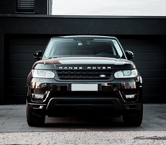 Front of a black Range Rover
