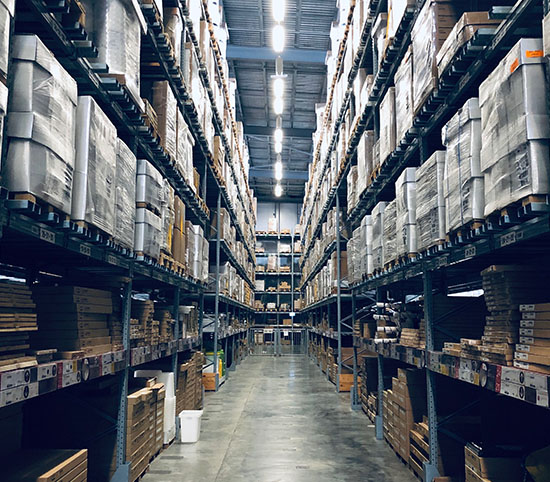 Aisle in a warehouse